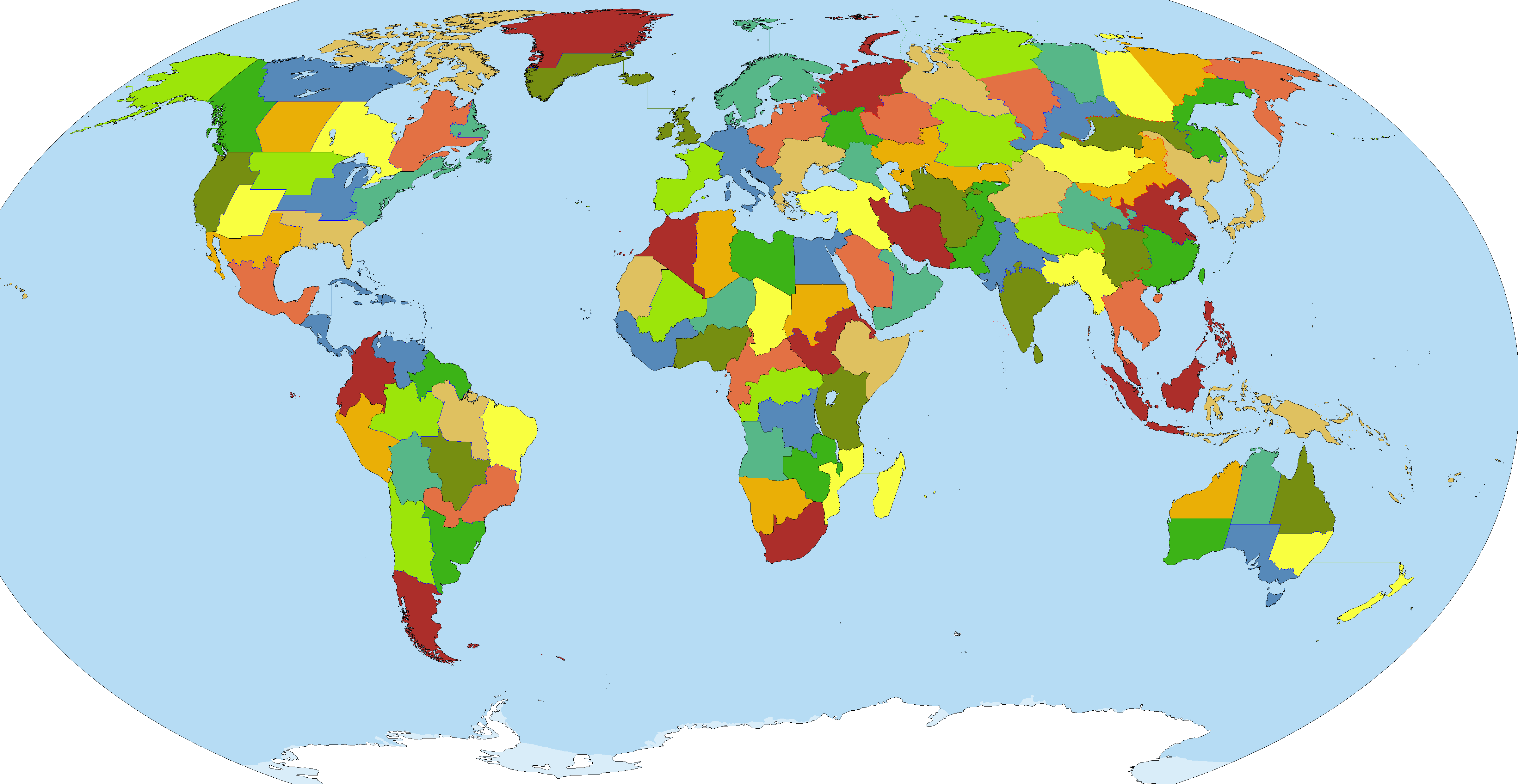 Si en el mundo hubiera sólo 100 países con una superficie similar